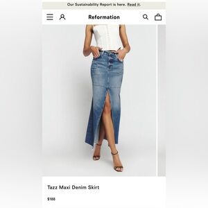 Reformation Tazz Maxi Denim Skirt